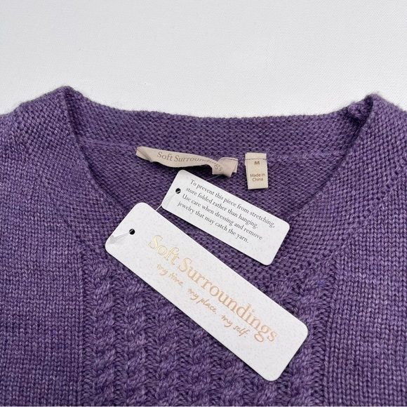 Soft Surroundings Sydney Knit Sweater Purple Wool Boho Winter Fall Office New - Picture 13 of 15